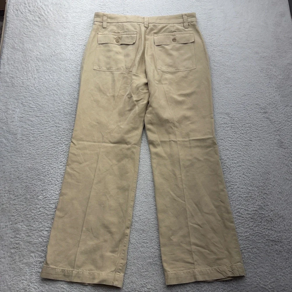Banana Republic Mens 32x30 Tan Linen Cotton Blend Herringbone Straight Leg Pants